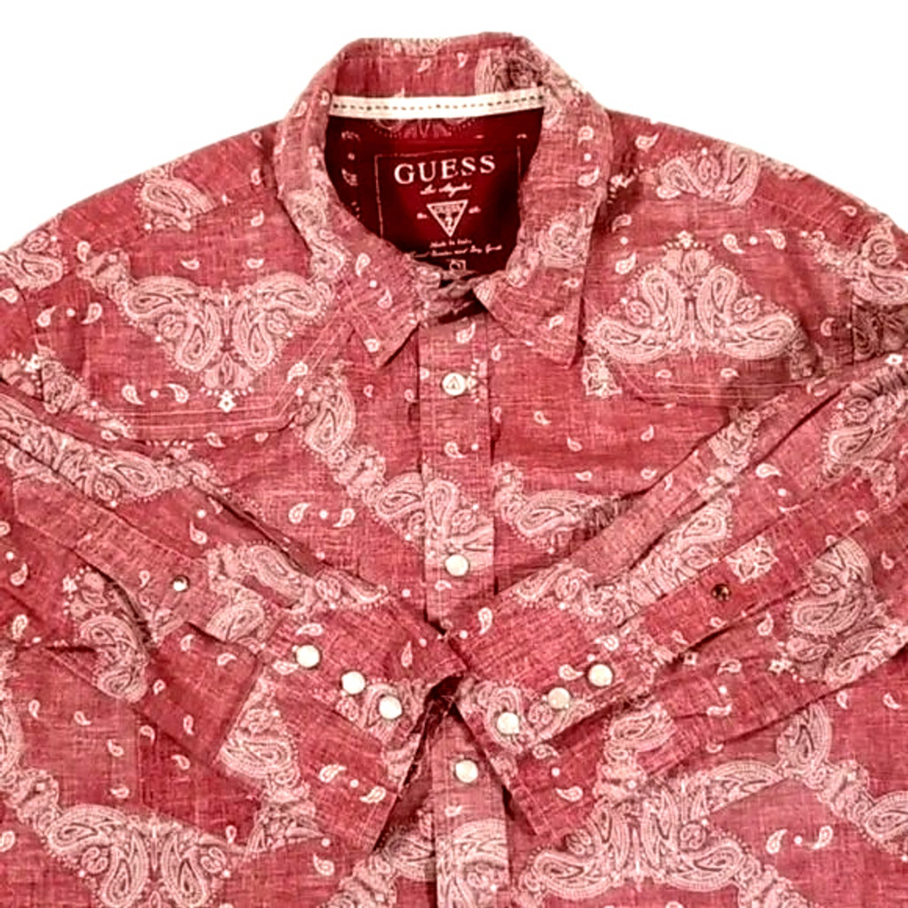 Guess Los Angeles Men's Shirt Size S Pearl Snap Long Sleeve Western Wear - Picture 5 of 11